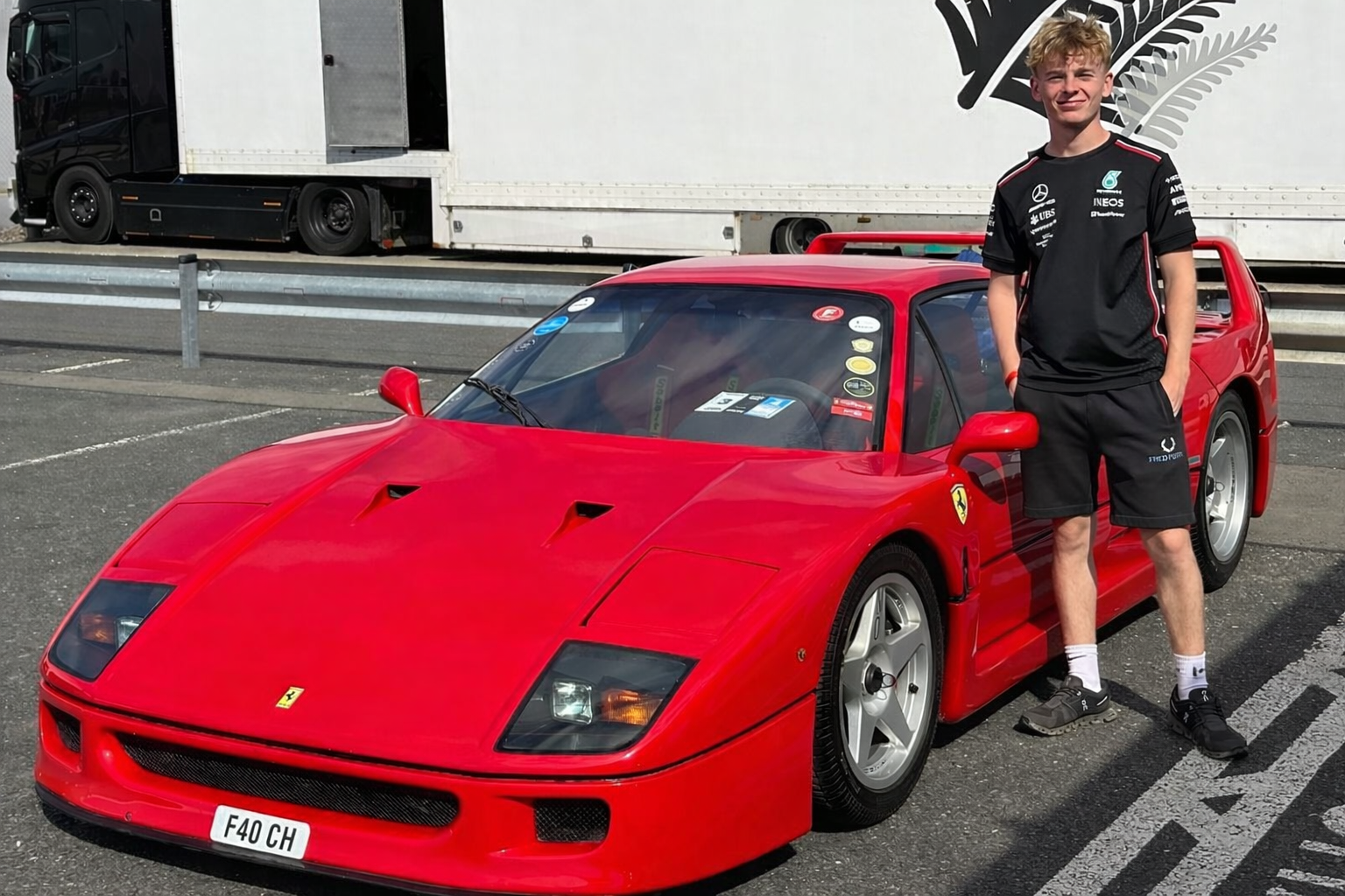 Joshua Worrall with Ferrari F40